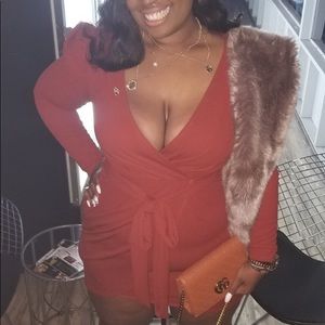 COPY - Plus size mini wrap around dress